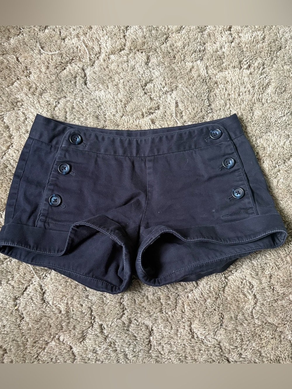 2/$25 🏴‍☠️ Navy Button-Front Cotton Blend Shorts